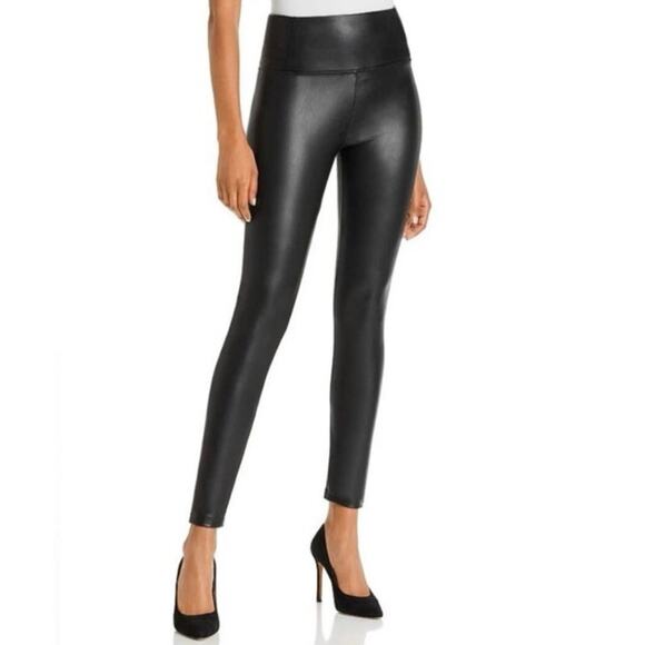 Maison d’Amelie Black Distressed Faux Leather Leggings women’s size medium - Picture 1 of 14